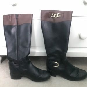 Black brown boots